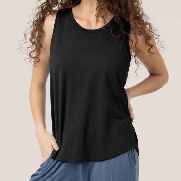 Kindred Bravely Tops - Kindred Bravely Black Relaxed Sleeveless Tank Top